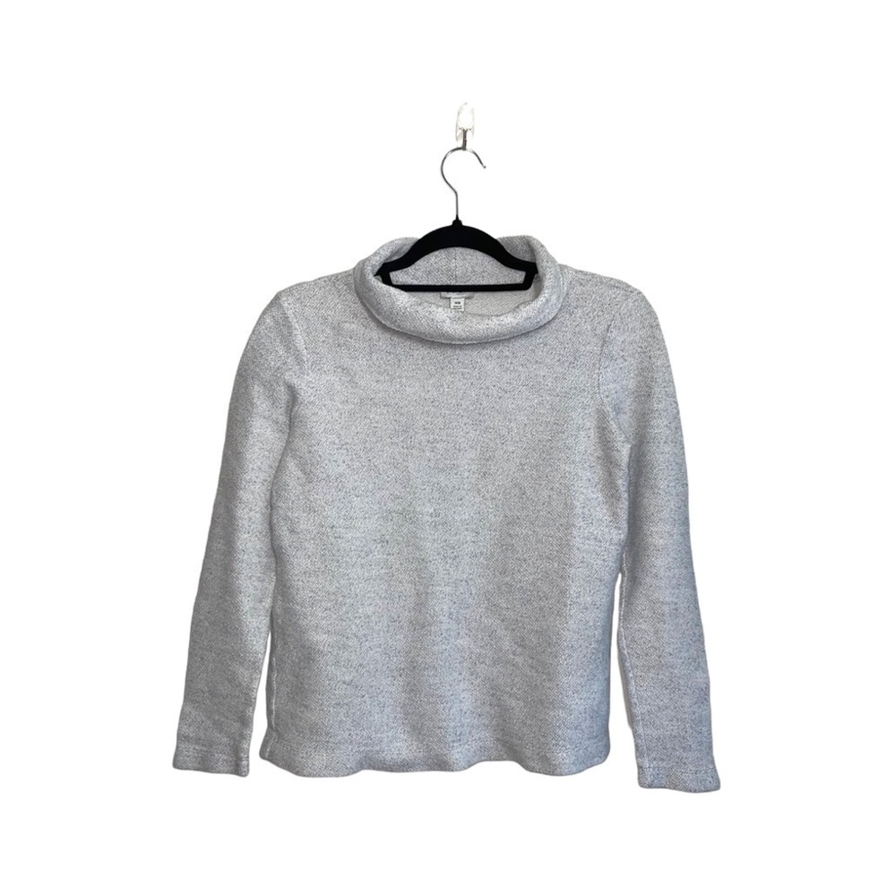 J. Crew Factory Cowl Neck Light Gray Tweed Sweater Pullover Cozy Xsmall Women’s